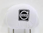 Чохол підголівників VOLVO білий-чорний логотип
