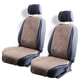 Накидки сидінь "Антара" Кавова - на флісі стьобані ромби 1+1 Передні