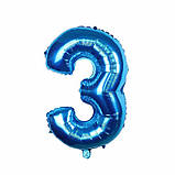 Кулька цифра 3 фольгована 32 дюйма блакитний, фото 2