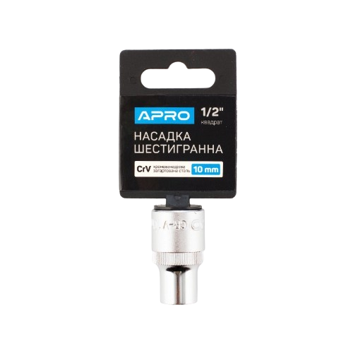 Насадка шестигранна 1/2" 10 мм CrV APRO, фото 1