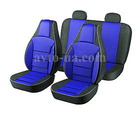 Чохли "PILOT" 2107 шкір. зам + тканина синя