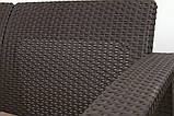 Набір пластикових садових меблів (кутовий диван + стійкик) Keter Corfu Relax Set Коричневий, фото 9