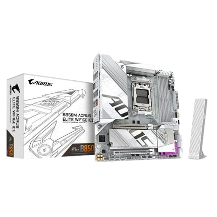 Материнська плата Gigabyte B850M Aorus Elite Wi-Fi6E Ice Socket AM5 (B850M A ELT WF6E ICE), фото 1