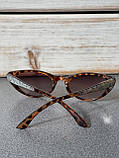 Жіночі сонцезахисні окуляри-лисички, коричневі, фото 3