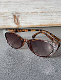 Жіночі сонцезахисні окуляри-лисички, коричневі, фото 4