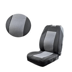 Майка чорна/сіра передня автотканина "АвтоСвіт" "MAX" (Закритий бік та низ/2-а підголовника)