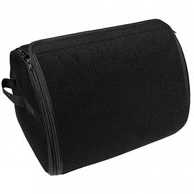 Саквояж-органайзер у багажник 500х300х280мм чорна текстиль" Gran" (основа гранули) пласт.ручки/липучки