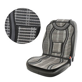 Масажер сіра тканина зі вставками шкірозамінника + бамбук 47*127см Elegant 100 656