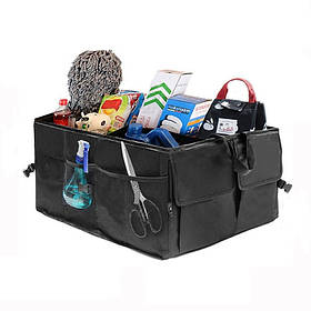 Сумка-органайзер у багажник каркасна 530х380х260мм чорна тканина PVC "Elegant Travel Maxi" 100679