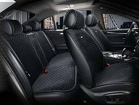 Накидки сидінь алькантара "Elegant" PALERMO Чорний Повний комплект (700 106) (5шт./ящ.)