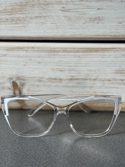 Жіночі сонцезахисні окуляри в стилі "котяче око", з прозорими лінзами, фото 1