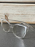 Жіночі сонцезахисні окуляри в стилі "котяче око", з прозорими лінзами, фото 2