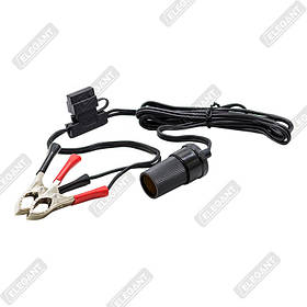 Перехідник клем прикурка+запобіжник (20А) "Elegant" 101525 12/24V//2 метри, з кришкою