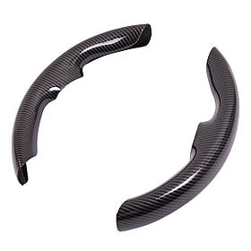 Накладка чохол на кермо універсальна L38см Аквапринт карбон 3D ABS пластик Sport Чорний