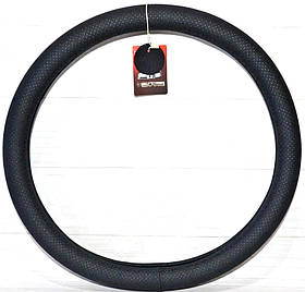 Чохол на кермо шкіра "L" (39-40см) чорний Autogen CK 022BK об'ємна/перф/ 1шов/біла основа (25шт/ящ)