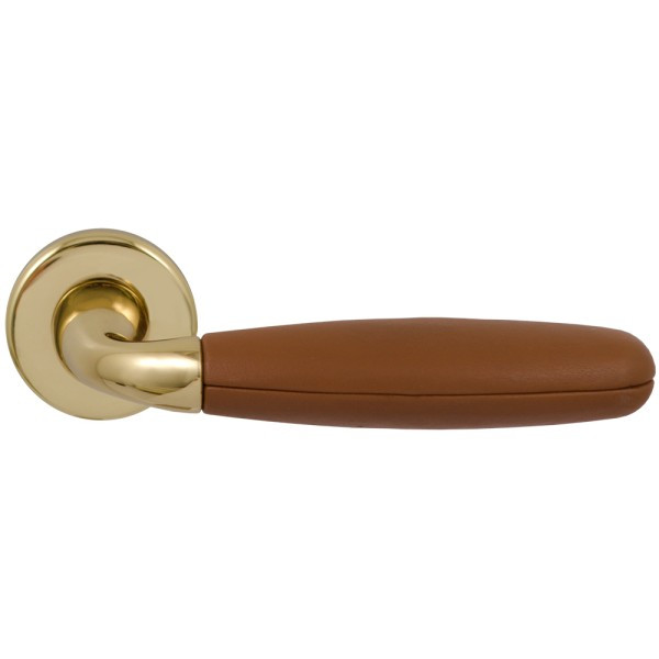 Ручка Olivari Club пол.латунь / св.кор шкіра R ф / з, фото 1