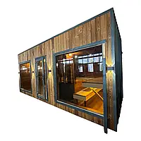 Сауна з чаном на дровах 5,4×2,6 м — з брашованого термодерева від виробника Thermowood Production. Відео