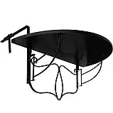 Стіл для підвішування на поручні на балкон 75 x 65 x 62 см, чорно-білий, фото 6