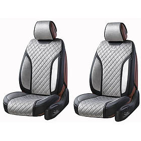 Чохли - Накидки сидіння Алькантара + Шкір. зам 3D "TORINO" Сірі Elegant Передні - 700 223