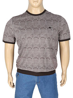 Коричнева чоловіча футболка Caporicco 20082 SB Kahve великого розміру