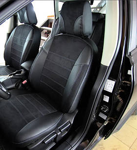 Чохли мод.VW Passat B6/B7 05 - Екошкіра середина алькантара чорна (з підлокітником) 5 підг-ів