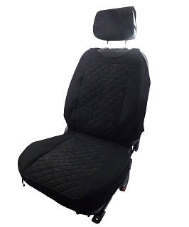 Майка чорна/РОМБ стьобаний чорною ниткою на флісі(1+1)Закритий бік та низ/2-а підголовника)