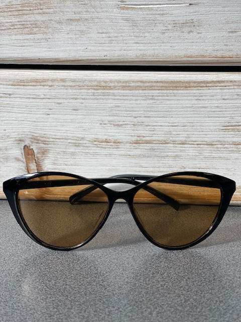 Жіночі сонцезахисні окуляри-лисички, чорні з жовтими лінзами, фото 1