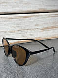 Жіночі сонцезахисні окуляри-лисички, чорні з жовтими лінзами, фото 4