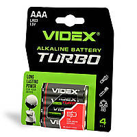 Батарейка Videx LR03 (AAA) Turbo blister 4pcs