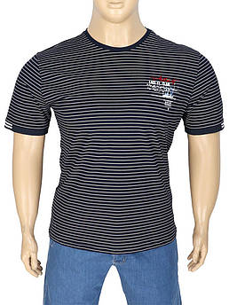Темна чоловіча футболка в смужку MCL Style 36336-B Lacivert