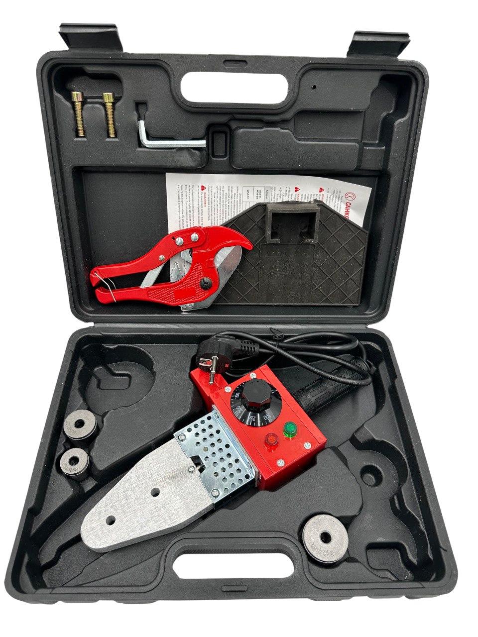 Паяльник плоский Санком для поліпропіленових-пластикових труб PPR 900W 20-32 з ножицями 16-42 мм