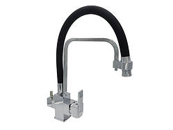 Змішувач для кухонної мийки MILLZ під фільтр з гнучким чорним виливом B.2405.0001 хром 1/10