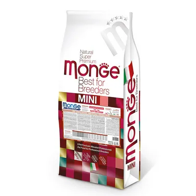 Сухий корм для цуценят та молодих собак дрібніх порід Monge (Монж) Dog Mini Puppy & Junior з ягням та рисом 15 кг, фото 1