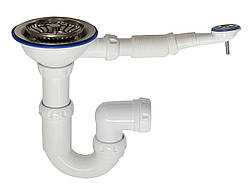 Сифон для мийки прямоточний 11/2" з кругл.перелив. UNICORN Y411 1/35