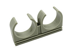 Кліпса подвійна PPR Ø32 сірий колір ASCO® 30/300шт