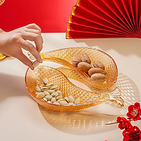 Піали скляні мають форму риби та візерунок для подачі печива, фруктів, ягід, горіхів, салату 2 шт