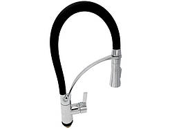 Змішувач для кухонної мийки MILLZ бокова ручка MRS-13-35-021 гнучкий чорний гусак 1/10