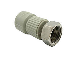 Муфта з накидною гайкою, латунний штуцер, внутрішня різьба PPR Ø20x1/2" сірий колір ASCO® 30/240шт