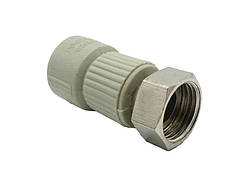 Муфта з накидною гайкою, латунний штуцер, внутрішня різьба PPR Ø20x3/4" сірий колір ASCO® 25/150шт
