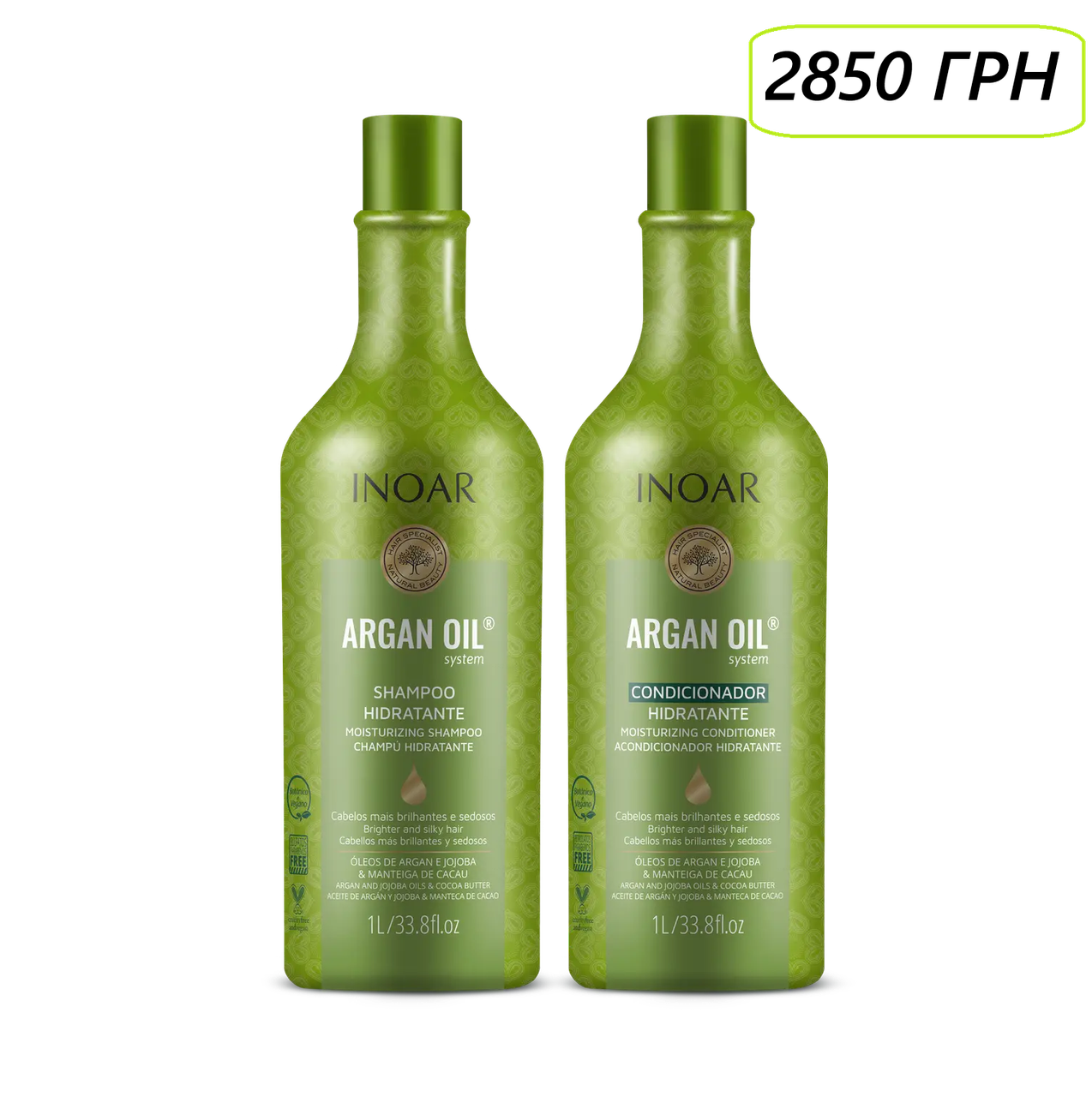 Безсульфатний шампунь і кондиціонер, Argan Oil для жирної шкіри голови 2*1000