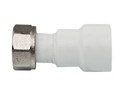 Муфта PPR з накидною гайкою (пластик.вставка) 20 x3/4" Tebo біла 40/160