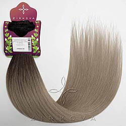 Натуральне Слов'янське Волосся на Заколках 55-60 см 110 грам, Омбре №1B-Grey