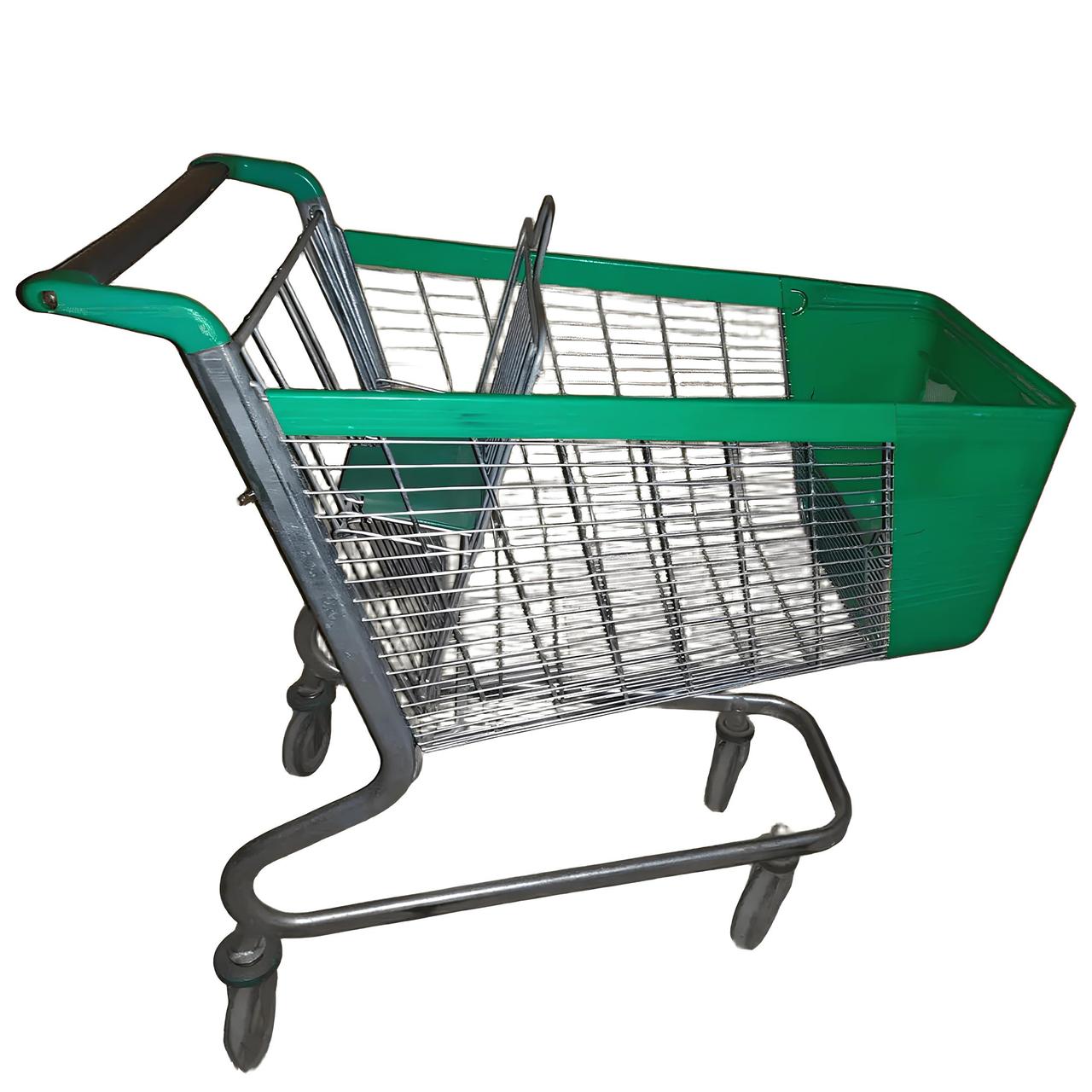 Б/В Покупецький візок WANZL P130 на 130 літрів із пластиковою вставкою спереду, торговий візок для магазину та супермаркету, фото 1