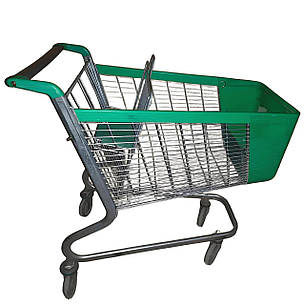 Б/В Покупецький візок WANZL P130 на 130 літрів із пластиковою вставкою спереду, торговий візок для магазину та супермаркету, фото 1