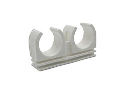 Кліпса подвійна PPR Ø20 білий колір ASCO® 50/500шт