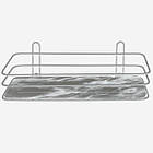 Полка для ванної кімнати Arino прямокутна,сталева, 2 способи кріплення, білий мармур