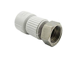 Муфта з накидною гайкою, латунний штуцер, внутрішня різьба PPR Ø20x1/2" білий колір ASCO® 30/120шт