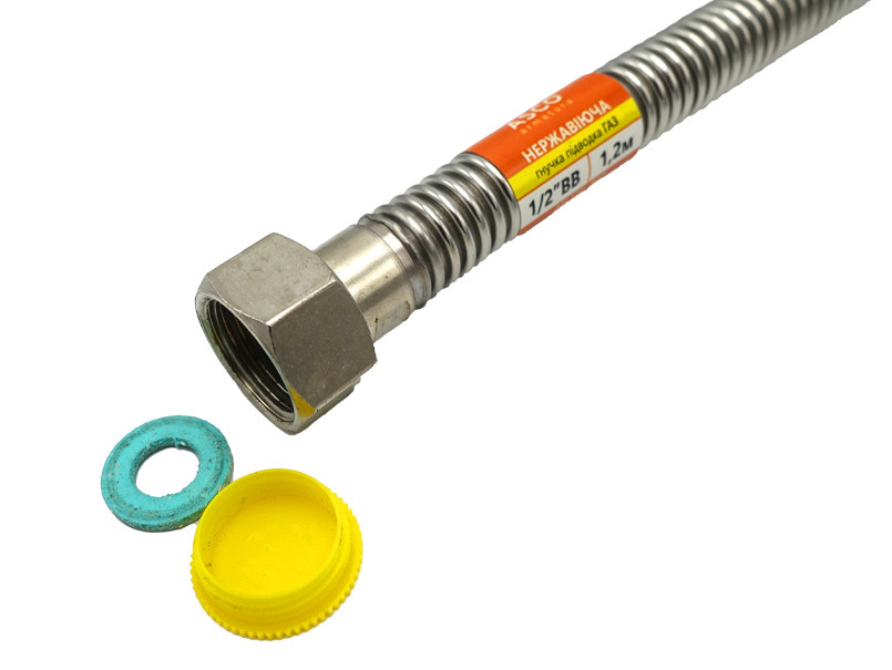 Шланг неірж.гофрований для ГАЗУ 1/2" 1,5 м ВВ ASCO 100 шт.