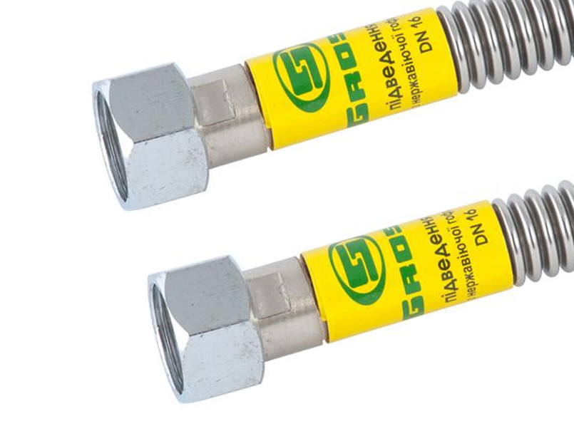 Шланг неірж.гофрований для ГАЗУ 3/4" 0,3 м ВВ Gross 100 шт.*