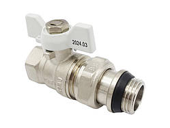 Кран-американка прямий 1/2" ВЗ Valogin Optima білий метелик VG-104201 1/18 шт